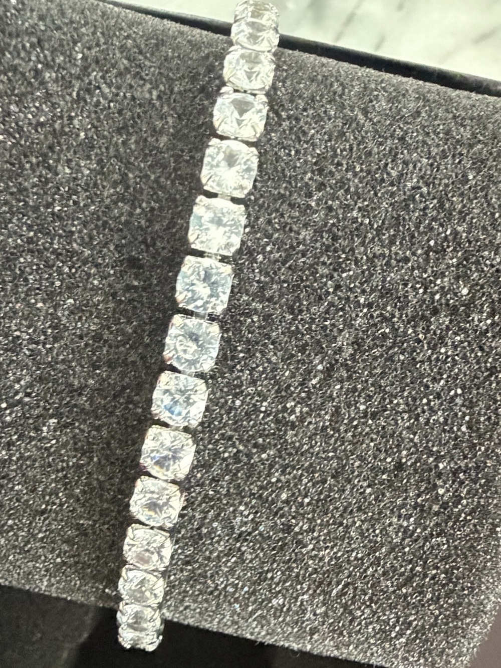 Tennis Bracelet - Silver Plated With Moissanite Stones 7”
